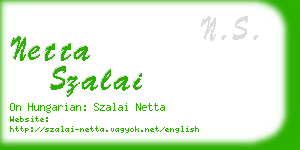 netta szalai business card